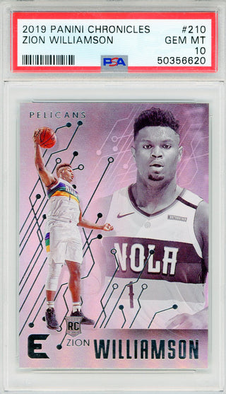 Zion Williamson 2019 Panini Chronicles Rookie Card #210 (PSA Gem Mint 10)