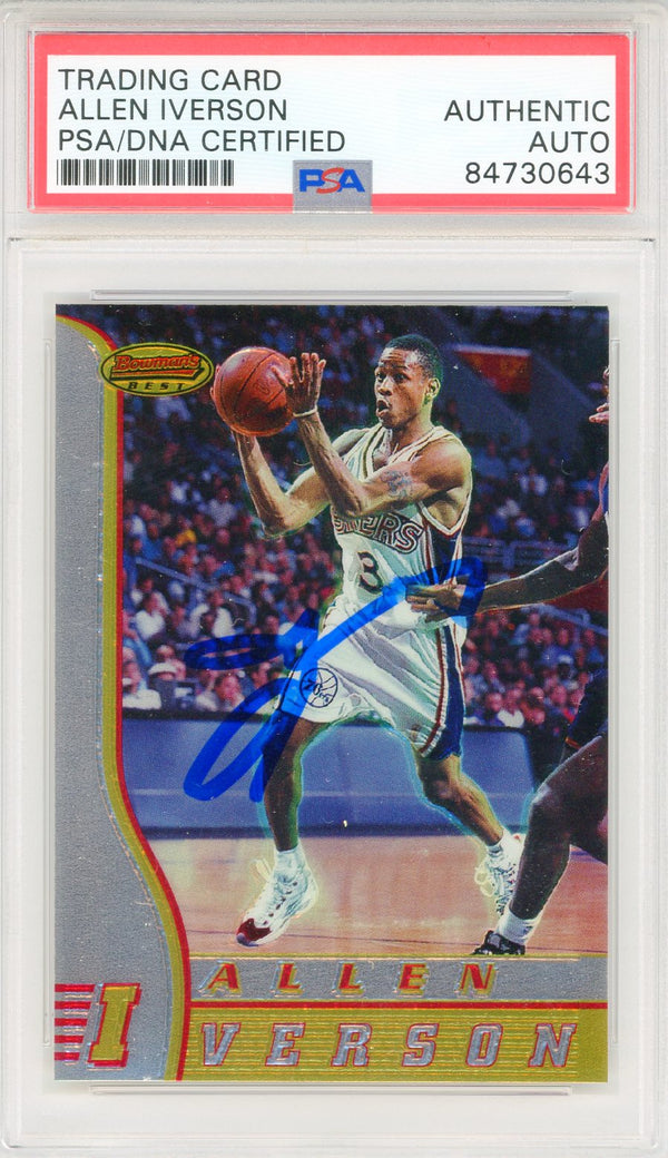 Allen Iverson Autographed 1997 Bowman's Best Card #R1 (PSA Auto)