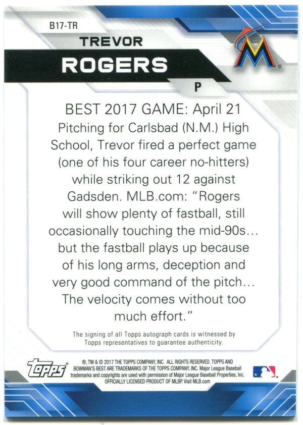 Trevor Rogers Bowmans Best Rookie Auto 2017