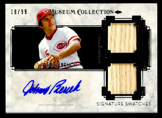 Johnny Bench Autographed 2014 Museum Collection Game-Used Memorabilia Card #19/99