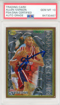 Allen Iverson Autographed 1996-97 Topps Finest Apprentices Card #69 (PSA Auto Gem Mt 10)