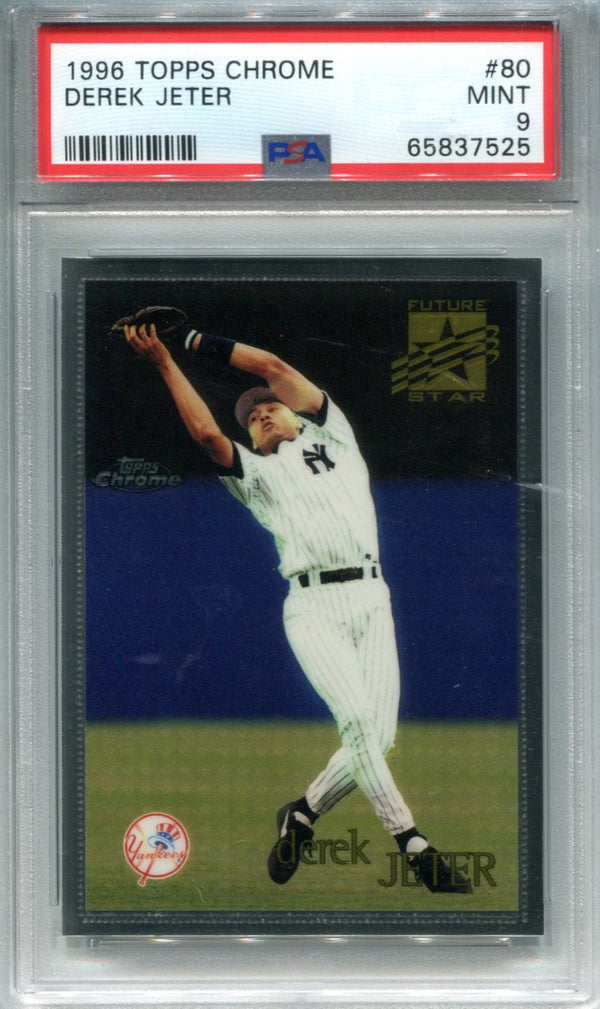 Derek Jeter 1996 Topps Chrome #80 PSA Mint 9 Card