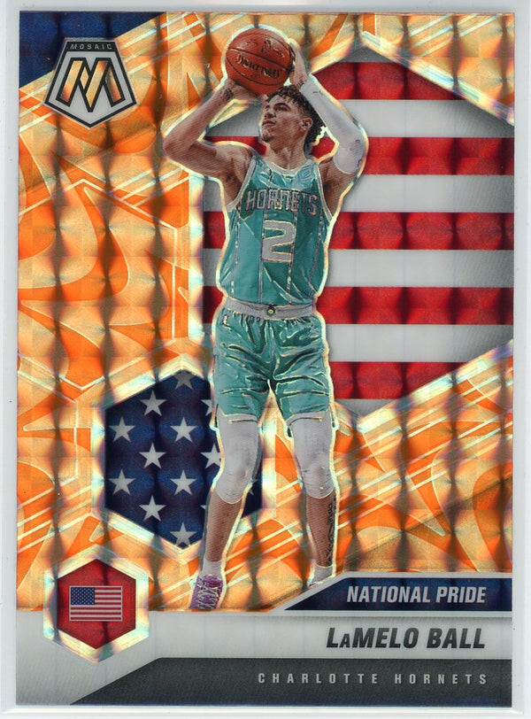 LaMelo Ball 2020-21 Panini Mosaic Yellow Prizm National Pride Rookie Card #257