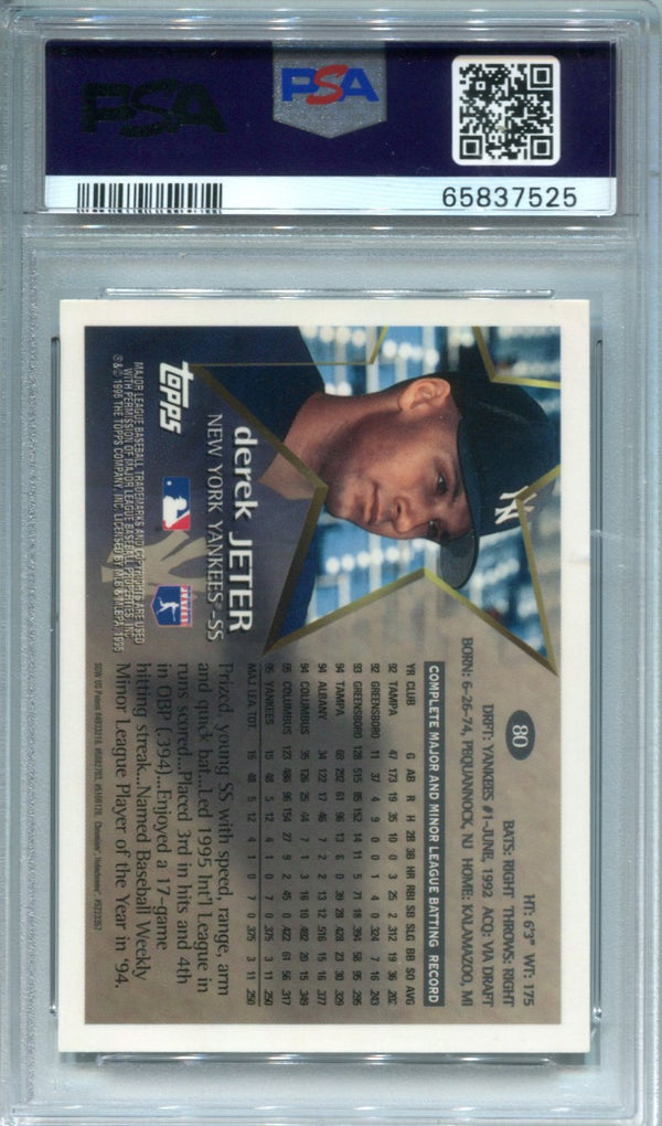 Derek Jeter 1996 Topps Chrome #80 PSA Mint 9 Card