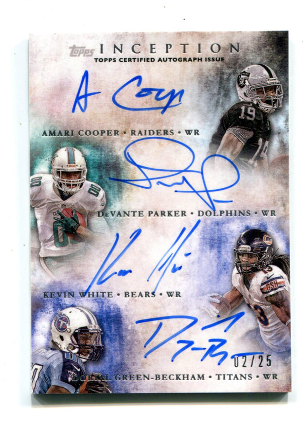 Devante Parker/Amari Cooper/Kevin White/D. Beckham 2015 Topps Inception Auto /25