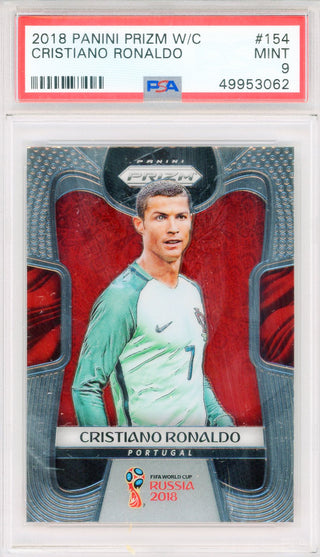 Cristiano Ronaldo 2018 Panini Prizm World Cup Card #154 (PSA Mint 9)