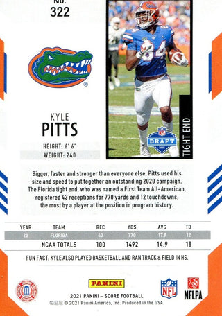 Kyle Pitts 2021 Panini Score Rookie Card