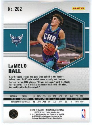 LaMelo Ball 2020-21 Panini Mosaic Rookie Card #202