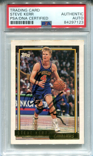 Steve Kerr Autographed 1992 Topps Card (PSA)