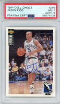 Jason Kidd Autographed 1995 Upper Deck Collectors Choice Card #250 (PSA 7/9)