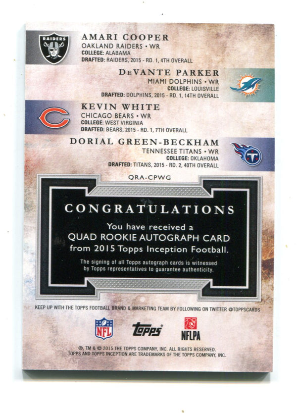 Devante Parker/Amari Cooper/Kevin White/D. Beckham 2015 Topps Inception Auto /25