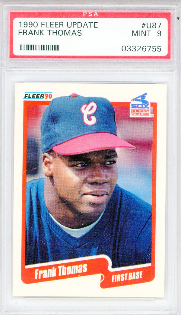 Frank Thomas Autographed 1990 Fleer Update Card #U87 (PSA Mint 9)