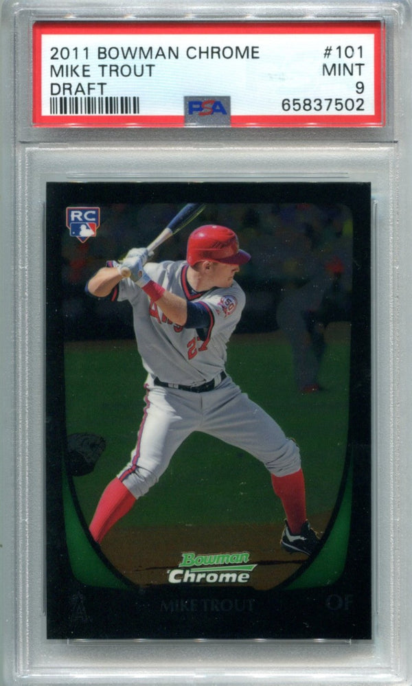 Mike Trout 2011 Bowman Chrome Draft #101 PSA Mint 8 Rookie Card