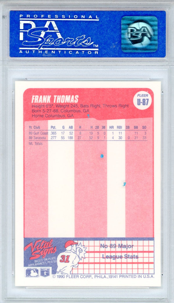 Frank Thomas Autographed 1990 Fleer Update Card #U87 (PSA Mint 9)