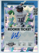 Jazz Chisholm Autographed 2021 Panini Contenders Optic Cracked Ice Prizm Rookie Card #123