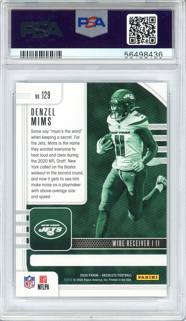 Denzel Mims 2020 Panini Absolute Rookie Card #129 (PSA)