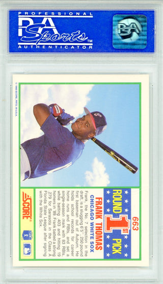 Frank Thomas Autographed 1990 Score Card #663 (PSA Mint 9)