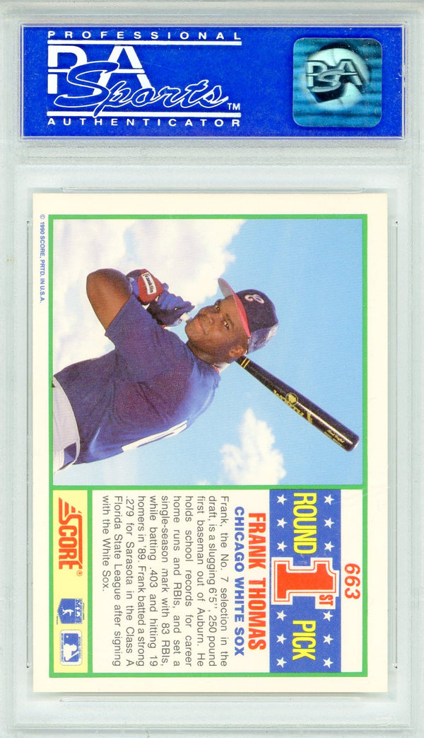 Frank Thomas Autographed 1990 Score Card #663 (PSA Mint 9)