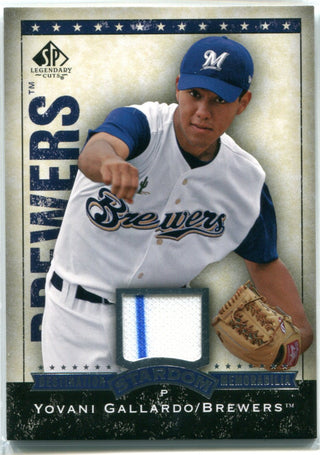 Yovani Gallardo SP Legendary Cuts Upper Deck Jersey Card