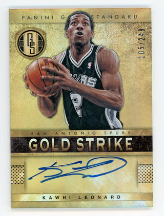 Kawhi Leonard 2012-2013 Panini Gold Strike Autographed Card /249