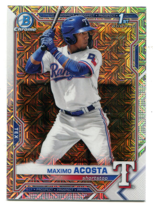 Maximo Acosta 2021 Topps Bowman Chrome 1st Bowman #BCP7 Card