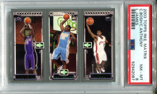 2003 Topps Rookie Matrix Lebron James/C.Bosh./C.Anthony (PSA NM-MT 8) Card