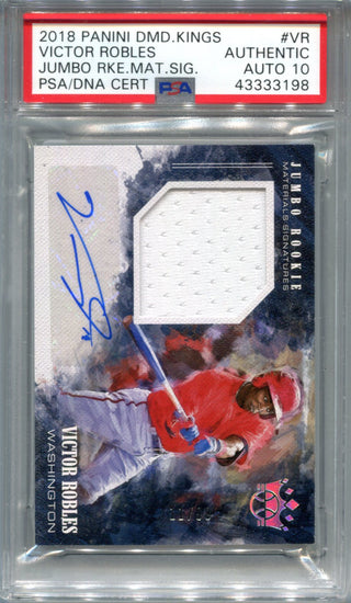 Victor Robles 2018 Panini Diamond Kings Jumbo Rookie Materials Signature #11/99 (PSA)