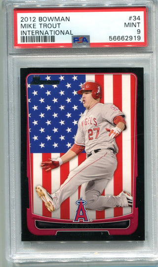 Mike Trout 2012 Bowman International #34 PSA Mint 9 Card