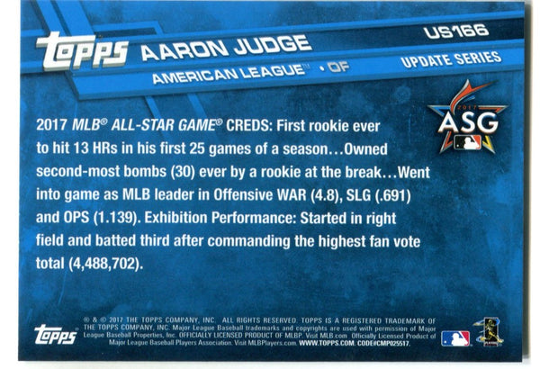 Aaron Judge 2017 Topps Update Series #US166 RC