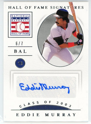 Eddie Murray Autographed 2021 Panini National Treasures Class of 2003 Card #HOFS-EM