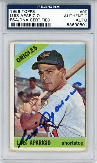 Luis Aparicio Autographed 1966 Topps Card #90 (PSA)