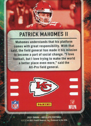 Patrick Mahomes II 2021 Panini Absolute Card