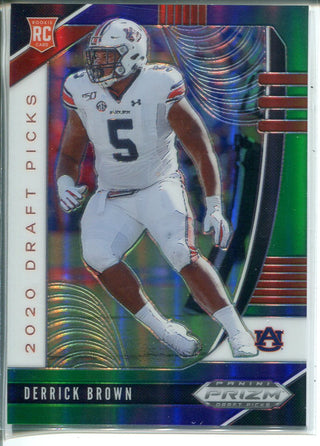 Derrick Brown 2020 Prizm Draft Picks Green & Purple Rookie Card 118/199