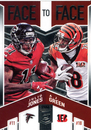 Julio Jones & AJ Green 2018 Panini Donruss Elite Face to Face Insert Card