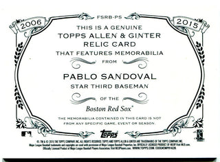 Pablo Sandoval Topps Allen & Ginter 2015 Bat Card