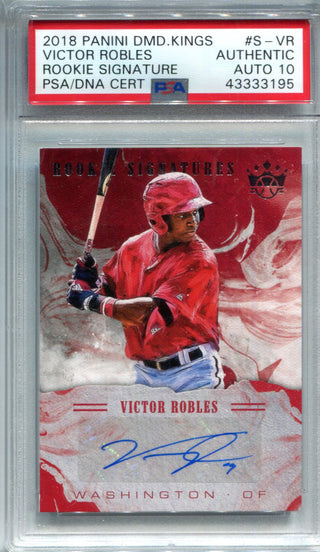 Victor Robles 2018 Panini Diamond Kings Rookie Signatures Card (PSA)