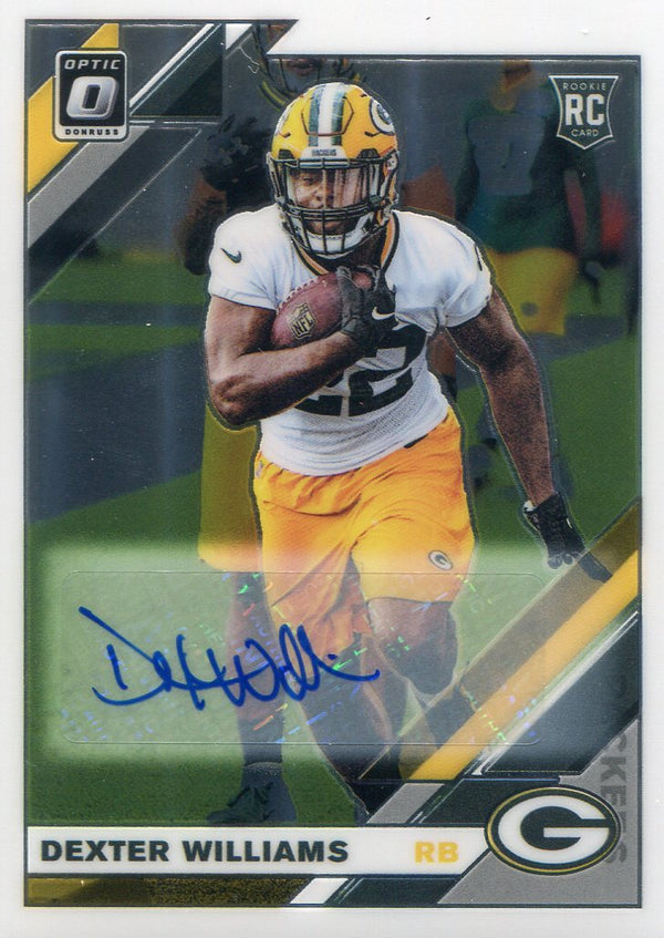 Dexter Williams Autographed 2019 Donruss Optic Rookie Card 18/60