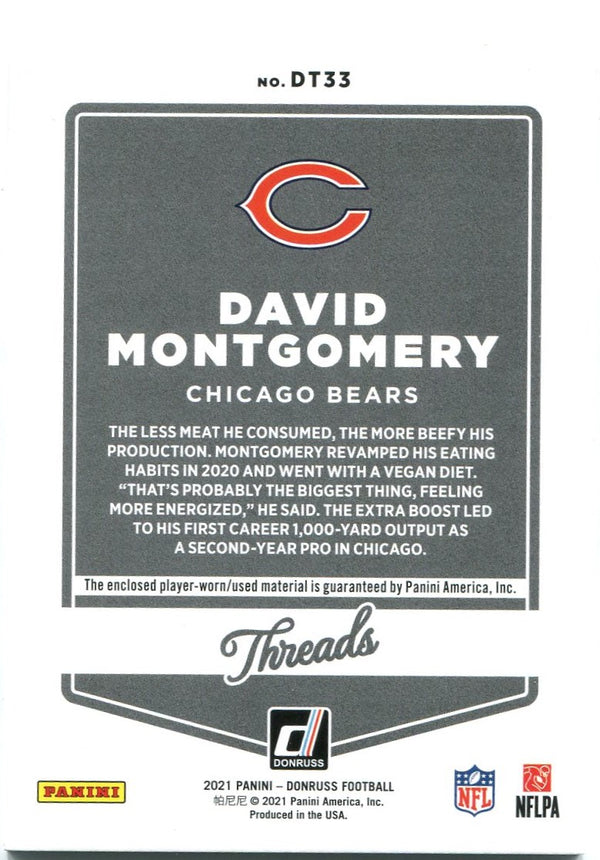 David Montgomery Donruss Threads Jersey Card