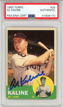 Al Kaline Autographed 1963 Topps Card #25 (PSA)