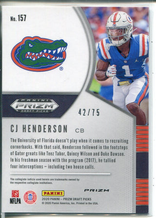 CJ Henderson 2020 Prizm Draft Picks Hyper Silver Rookie Card 42/75