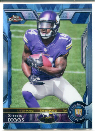 Stefon Diggs 2015 Topps Chrome #148 Blue Rookie Card