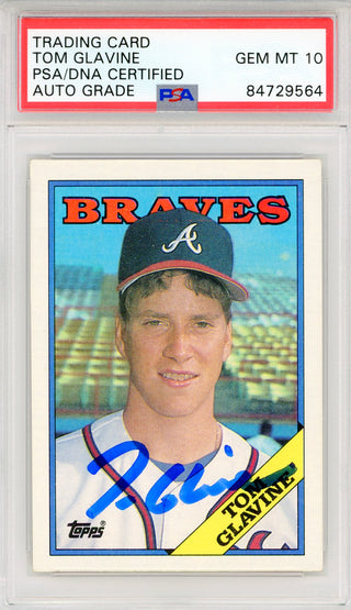 Tom Glavine Autographed 1988 Topps Card #779 (PSA Auto Gem Mt 10)