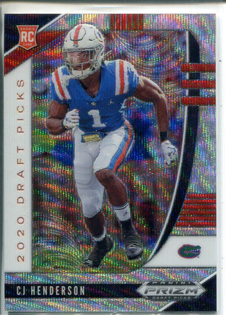 CJ Henderson 2020 Prizm Draft Picks Blue Wave Rookie Card 255/299