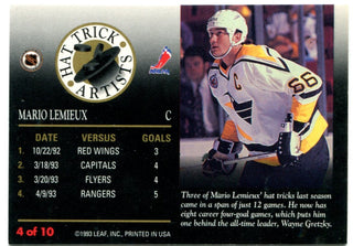 Mario Lemieux Leaf Hat Trick Artists 4 of 10