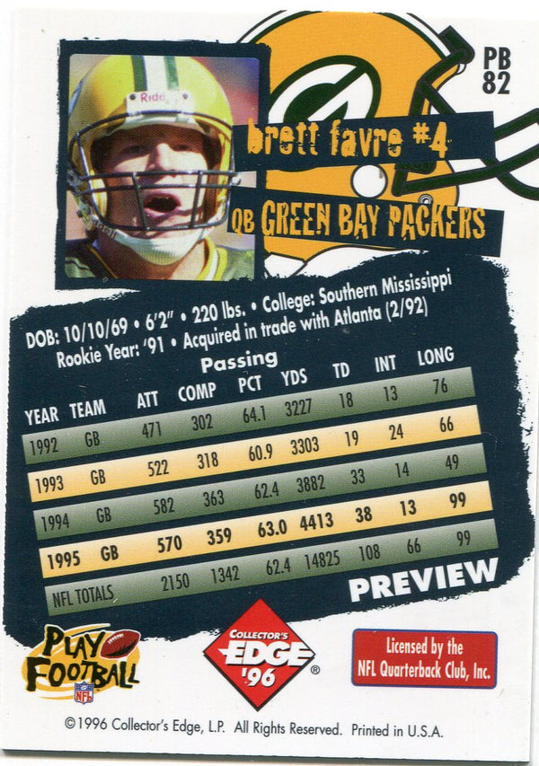 Brett Favre 1996 Collector's Edge Card