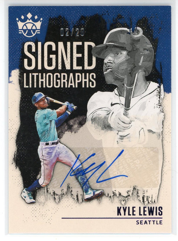 Kyle Lewis Autographed 2021 Panini Diamond Kings Lithographs Card #SL-KL