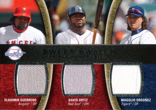 Vladimir Guerrero, David Ortiz & Magglio Ordonez 2008 Upper Deck Sweet Spot Sweet Swatch Jersey Card