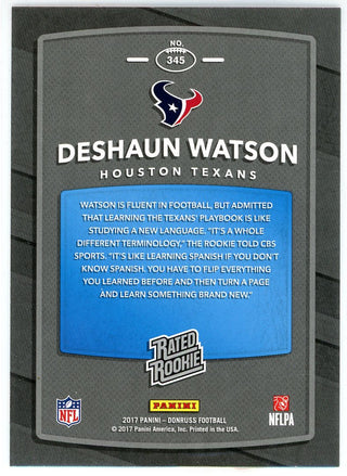 Deshaun Watson 2017 Panini Donruss Rated Rookie Press Proof Red Card #345