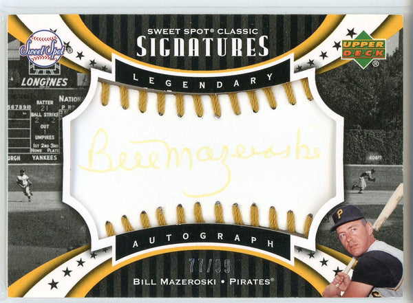 Bill Mazeroski Autographed 2007 Upper Deck Sweet Spot Classic Signatures Card #SPS-BM