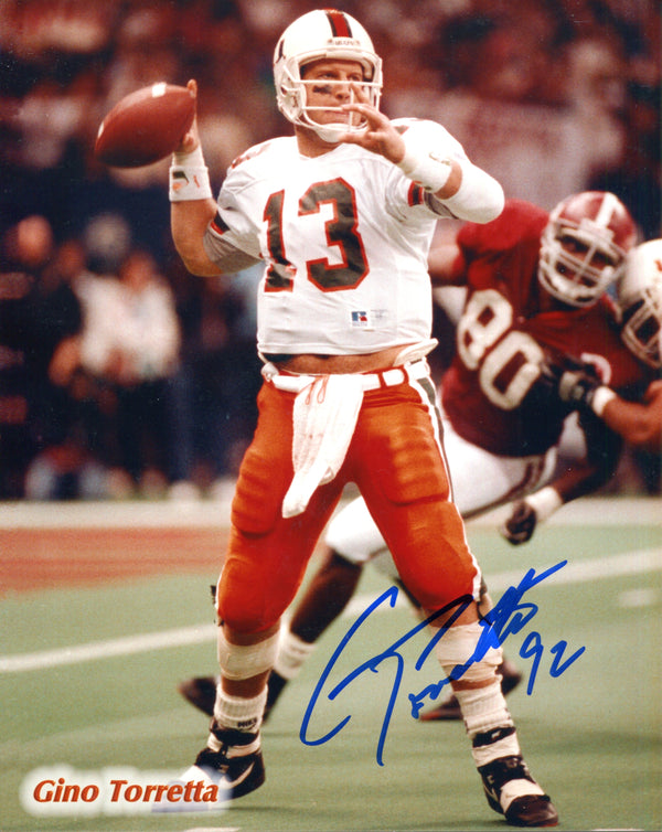 Gino Torretta Autographed 8x10 Photo